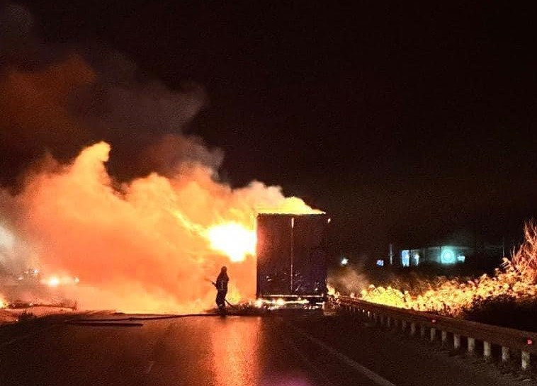 Bursa’da tırda çıkan yangın çalılıklara sıçradı