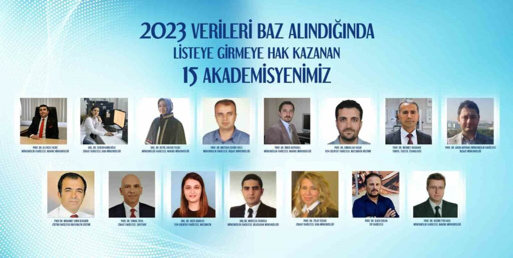 Uludağ Üniversitesi’nin akademisyenleri dünyanın en başarılı bilim adamları listesinde