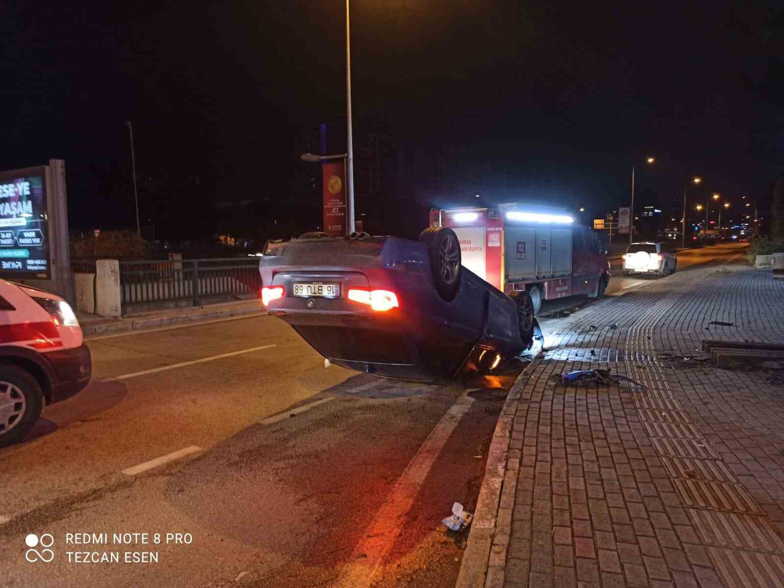 Kontrolden çıkan araç takla attı: 1 yaralı