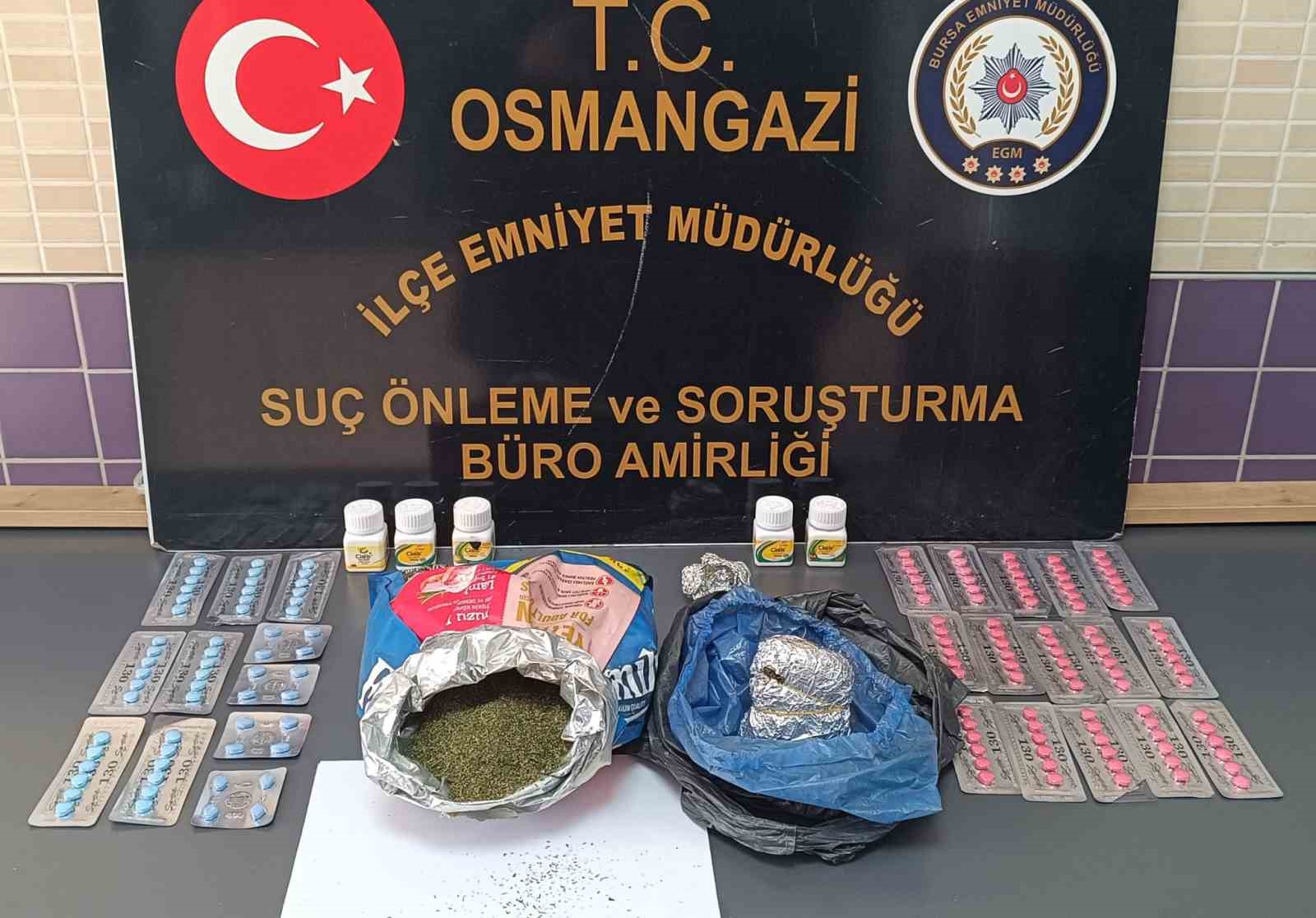 Bursa’da uyuşturucu ve cinsel hap operasyonu