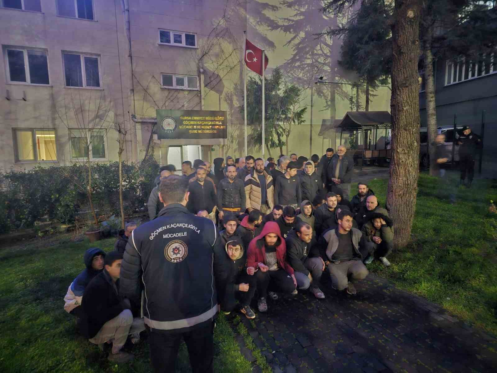 Bursa’da 63 yabancı uyruklu yakalandı