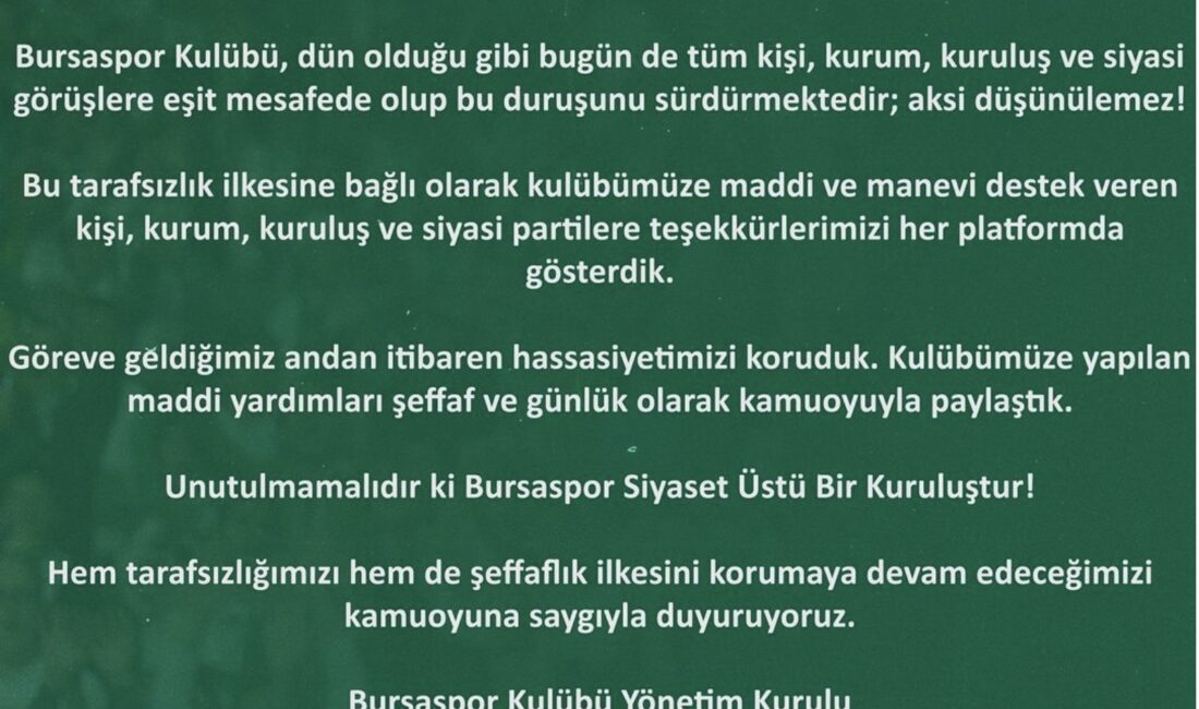 BURSASPOR KÜLÜBÜ DİKKAT ÇEKEN