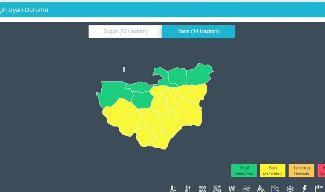 METEOROLOJİDEN BURSA İÇİN SARI
